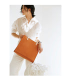 Full Grain Leather Tote Tan Genuine Leather Tote Structured Leather Tote Bag Womens - Annie Jewel