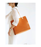 Full Grain Leather Tote Tan Genuine Leather Tote Structured Leather Tote Bag Womens - Annie Jewel
