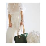 Full Grain Leather Tote Tan Genuine Leather Tote Structured Leather Tote Bag Womens - Annie Jewel