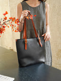 Women's Dark Brown Leather Tote Bag Medium Tote Zip Top Leather Tote Bag 