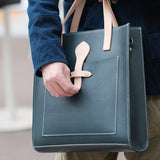 Full Grain Leather Vertical Leather Tote Bag leather tote mens