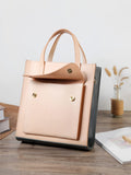 Full Grain Leather Vertical Leather Tote Bag mens leather totes