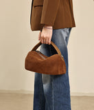 brown Genuine Leather And Suede Handbags Small Suede Leather Crossbody Bag For Ladies 