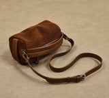 brown Genuine Leather And Suede Handbags Small Suede Leather Crossbody Bag For Ladies 
