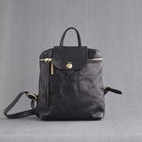 black Leather Backpack Womens Small Leather Rucksack Womens 