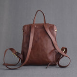 Genuine Leather Backpack Womens Small Leather Rucksack Womens 