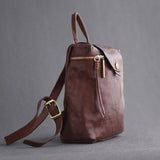 brown Leather Backpack Womens Small Leather Rucksack Womens 