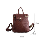 Genuine Leather Backpack Womens Small Leather Rucksack Womens 