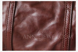 Brown Leather Mini Barrel Bag Mini Leather Cylinder Bag Small Leather Bowling Bag Womens - Annie Jewel