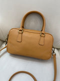 Leather Bowling Bag Handbag Womens 