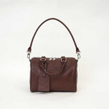 Genuine Leather Boston Bag Brown Womens Small Leather Boston Handbag - Annie Jewel
