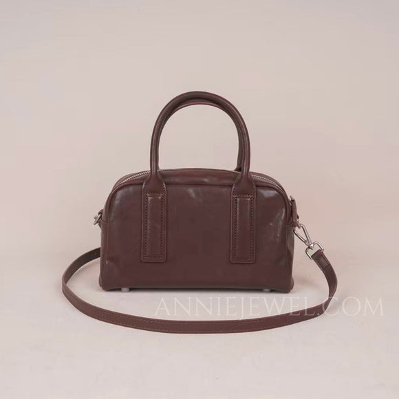 Genuine Leather Boston Bag Handbag Leather Crossbody Boston Bag For Ladies - Annie Jewel