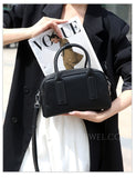 Women's Boston Bag Black Small Leather Boston Bag Leather Bags Boston Handbag - Annie Jewel