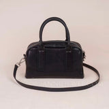 Women's Boston Bag Black Small Leather Boston Bag Leather Bags Boston Handbag - Annie Jewel