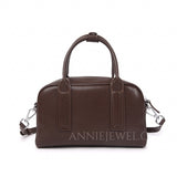 Women's Boston Bag Black Small Leather Boston Bag Leather Bags Boston Handbag - Annie Jewel