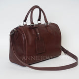 Women's Boston Bag Black Small Leather Boston Bag Leather Bags Boston Handbag - Annie Jewel