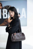 black Leather Boston Bag Leather Crossbody Boston Bag Womens 