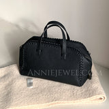 Black Genuine Leather Boston Bag Womens Small Leather Boston Handbag - Annie Jewel