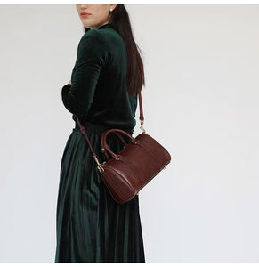 Genuine Leather Boston Bag Leather Crossbody Boston Bag Womens 