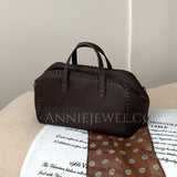 Brown Leather Crossbody Boston Bag For Ladies Genuine Leather Boston Bag Handbag - Annie Jewel
