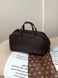 Black Genuine Leather Boston Bag Womens Small Leather Boston Handbag - Annie Jewel