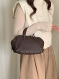Brown Leather Crossbody Boston Bag For Ladies Genuine Leather Boston Bag Handbag - Annie Jewel