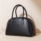 Women's Leather Bowling Bag Leather Black Bowling Bag Handbag