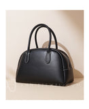 Genuine Leather Bowling Bag black Bowler Handbag For Women 