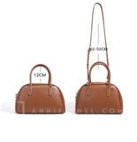 Women's Leather Bowling Bag brown Leather Bowling Bag Handbag