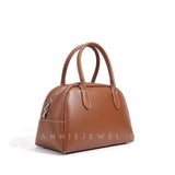 Women's Leather Bowling Bag brown Leather Bowling Bag Handbag