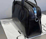 Women's Leather Bowling Bag Leather Black Bowling Bag Handbag