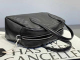 Genuine Leather Bowling Bag black Bowler Handbag Womens 