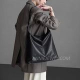 Black Leather Bag Hobo Black Leather Hobo Bags Shoulder Bag Womens - Annie Jewel