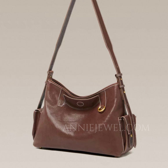 Genuine Leather Brown Hobo Bag Leather Bag Hobo Bag Brown Leather For Womens - Annie Jewel