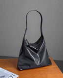 Black Leather Bag Hobo Black Leather Hobo Bags Shoulder Bag Womens - Annie Jewel