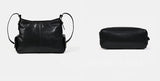 Women's Black Leather Hobo Purse With Zipper Black Leather Hobo Shoulder Bag - Annie Jewel