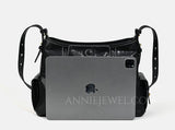 Women's Black Leather Hobo Purse With Zipper Black Leather Hobo Shoulder Bag - Annie Jewel