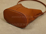 Brown Leather Bucket Bag Genuine Leather Bucket Shoulder Bag Womens 