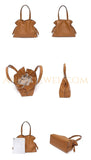 Brown Leather Bucket Tote Bag Medium Black Tote Womens