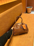 brown Genuine Leather Dome Satchel Handbag Women's Dome Satchel Bag - Annie Jewel