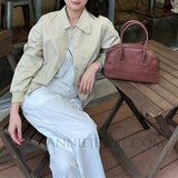 Genuine Leather Dome Satchel Handbag Women's Dome Satchel Bag - Annie Jewel