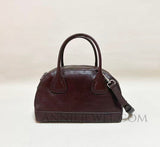 Genuine Leather Dome Satchel Handbag Women's Dome Satchel Bag - Annie Jewel