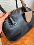 black Genuine Leather Dome Satchel Handbag Women's Dome Satchel Bag - Annie Jewel