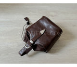 Drawstring Leather Small Leather Bucket Bag Small Leather Basket Bag Womens - Annie Jewel
