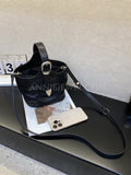 Drawstring Leather Small Leather Bucket Bag Small Leather Basket Bag Womens - Annie Jewel