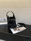 Genuine Leather Drawstring Bucket Bag Black Leather Bucket Crossbody Bag Womens - Annie Jewel