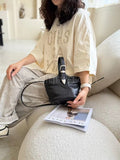 Genuine Leather Drawstring Bucket Bag Black Leather Bucket Crossbody Bag Womens - Annie Jewel