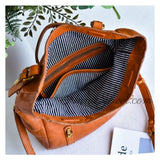  details of Genuine Leather Flap Satchel With Buckle Straps Womens - Annie Jewel