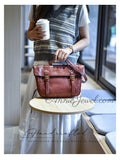 Vintage Leather Satchel Bag Genuine Leather Flap Satchel With Buckle Straps Womens - Annie Jewel