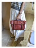 Retro Leather Messenger Bag Women Top Handle Leather Satchel Bag - Annie Jewel